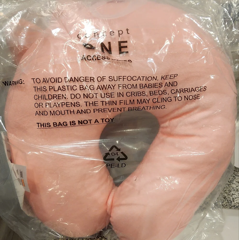 New With Tags Ful Hello Kitty Portable Travel Neck Pillow Pink Heads Kawaii